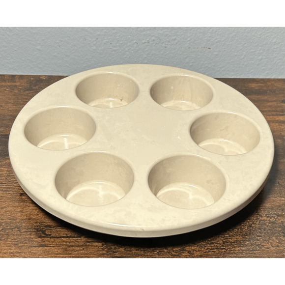 Anchor Hocking Microware Muffin Cupcake Pan PM 447 TI 486 4 Beige Tan 10" Bake - Picture 1 of 9
